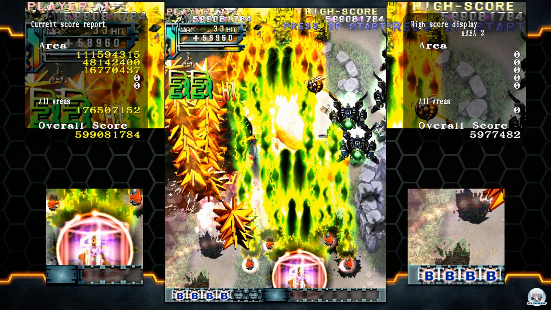 Was bei DoDonPachi Resurrection eigentlich die ganze Zeit auf dem Bildschirm abgeht, würde locker in 20 andere Actionspiele passen - ja, so lieben wir sie, unsere Bullet Hell-Shooter.