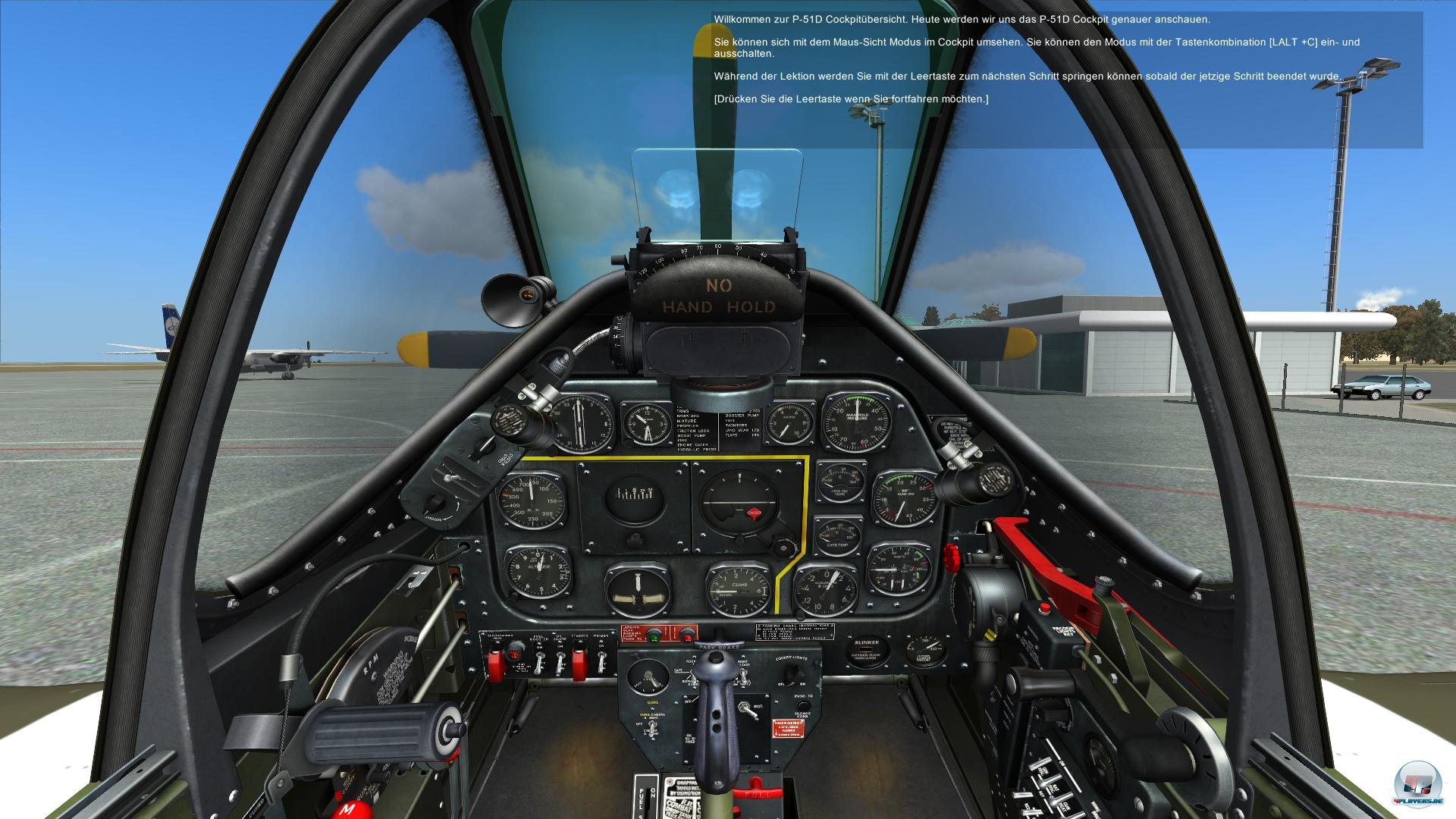 Highlight: Das voll bedienbare Cockpit der P-51D Mustang