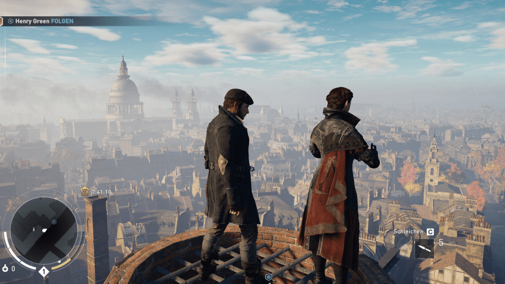 In Assassin's Creed Syndicate genießen Geschwister Frye einmal mehr die Aussicht über dem viktorianischen London.