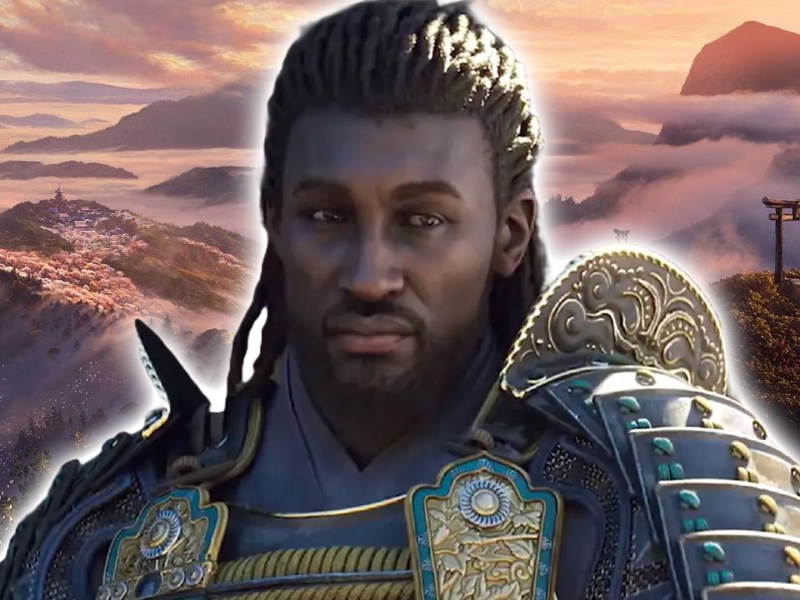 Screenshot von Assassin's Creed Shadows. Im Hintergrund ist eine Landschaft zu sehen, während im Vordergrund Protagonist Yasuke abgebildet ist.