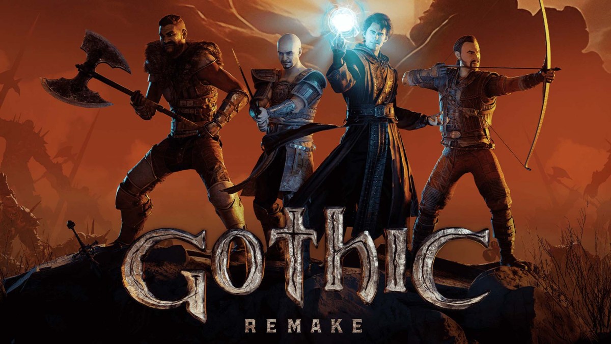 Bild zum Gothic Remake mit vier Charakteren in Kampfhaltung