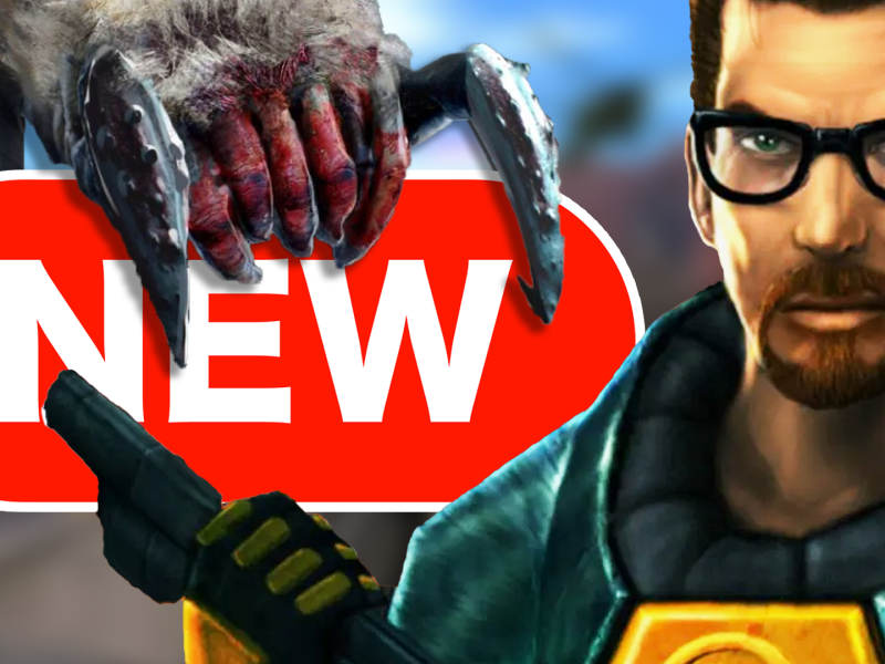 Eine Fotomontage aus dem Videospielhelden Gordon Freeman aus Half-Life 2 und einer flauschen Kopfkrabbe.