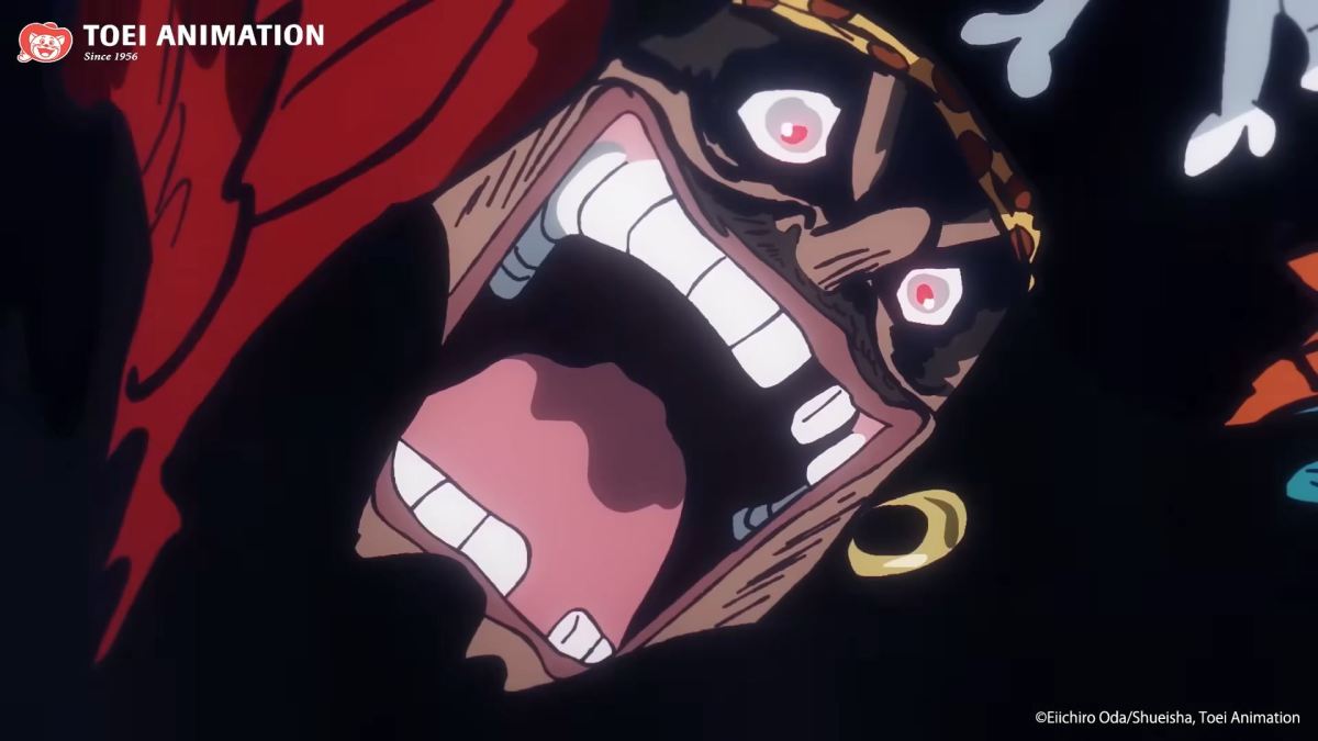 Eine Nahaufnahme von Blackbeard aus One Piece.