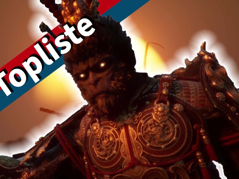 Die leere Hülle des großen Weisen aus Black Myth: Wukong vor einem Sonnenuntergang.