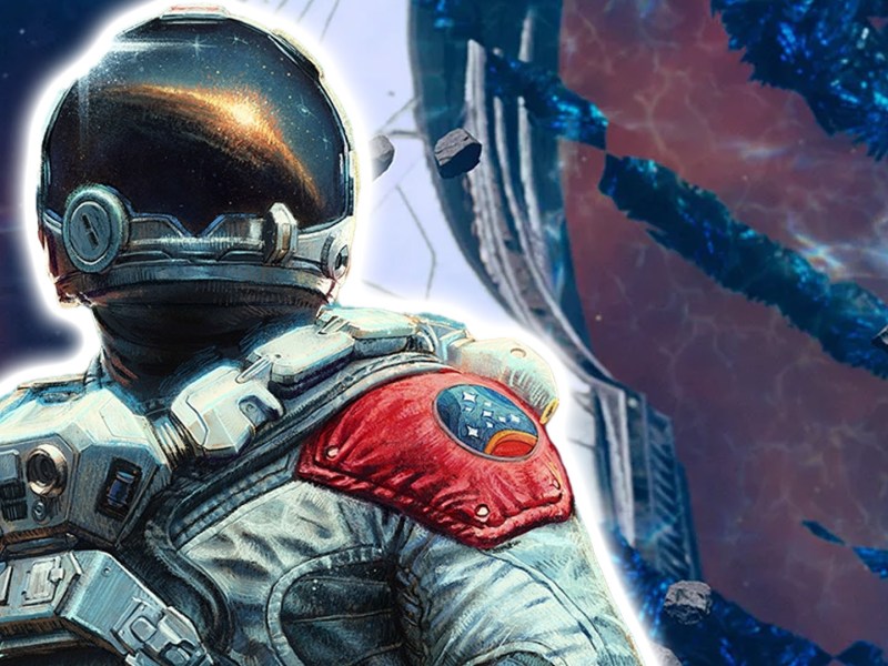 Screenshot aus Starfield Shattered Space. Im Vordergrund ist ein Astronaut zu sehen.