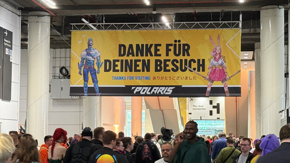 Bild eines Banners auf der Polaris 2024 mit der Aufschrift 