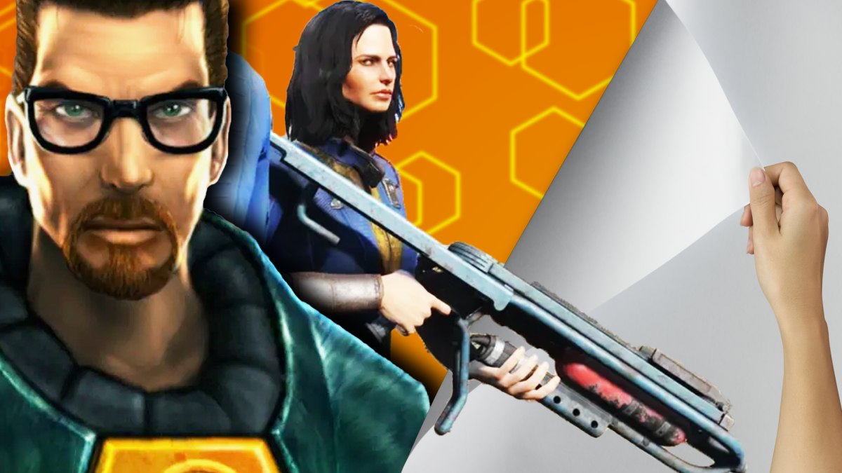 Eine Bildmontage, die einen weiblich gelesenen Charakter aus Fallout 4 zeigt - und Gordon Freeman aus den Half-Life-Spielen.