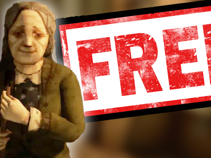 Eine Bildmontage, die einen weiblich gelesenen Charakter aus dem Horror-Spiel Funeralopolils zeigt.