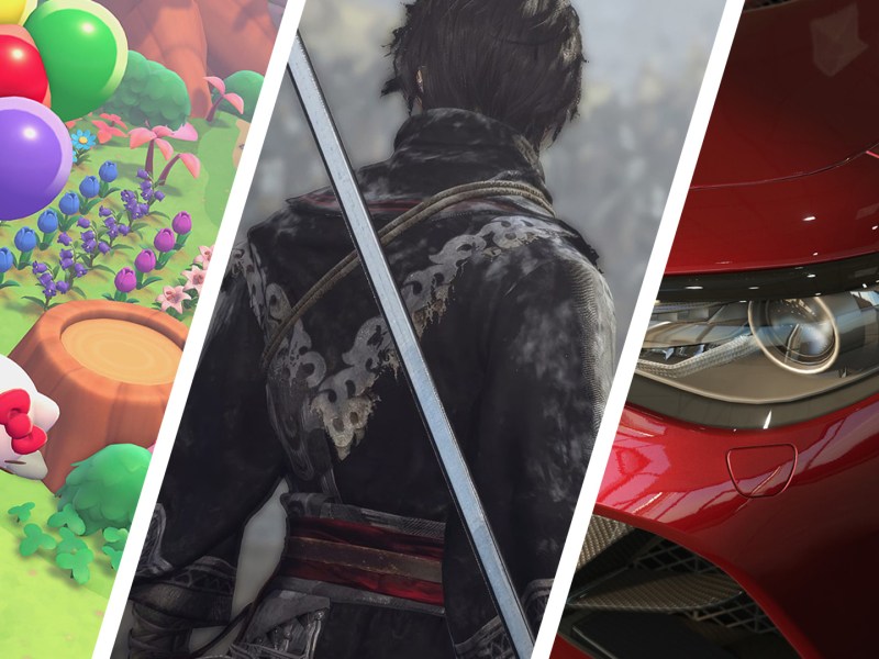 Bildercollage aus Hello Kitty Island Adventure, Dynasty Warriors Origins und Assetto Corsa Evo.