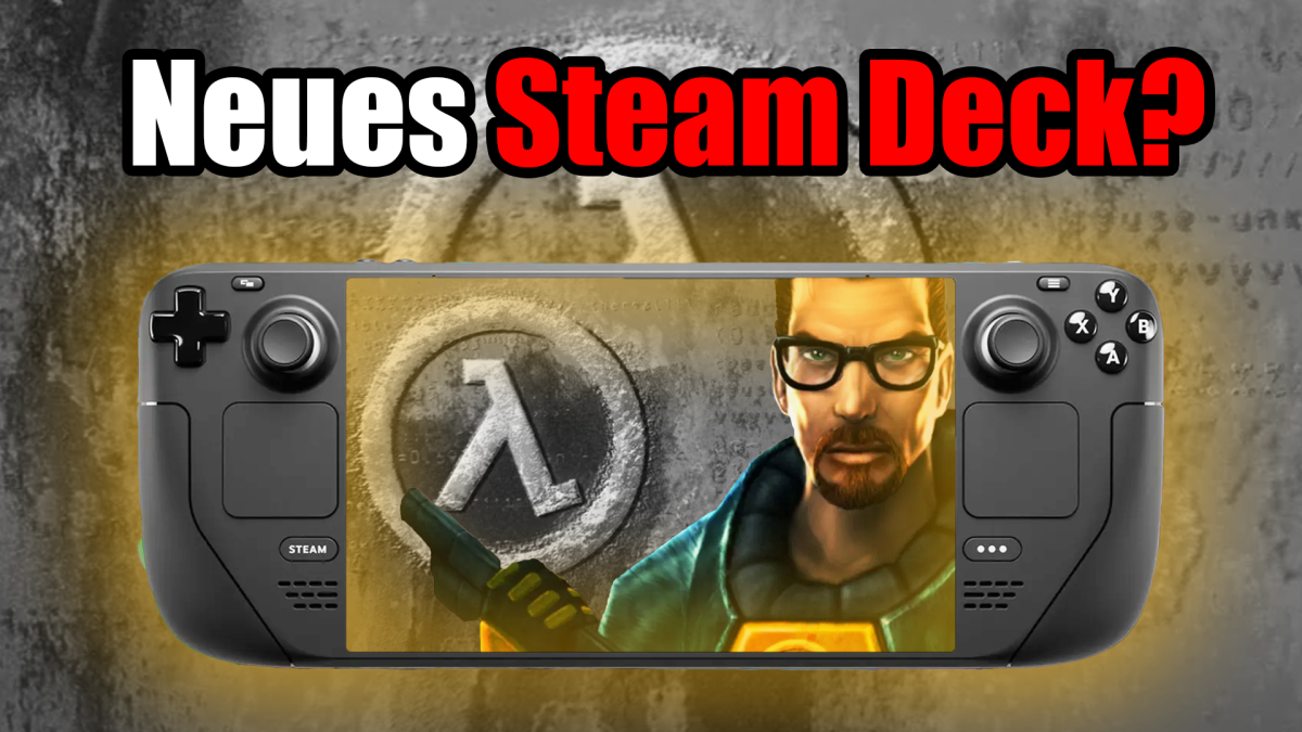 Eine Bildmontage, die das Steam Deck zeigt - und Gordon Freeman aus Half-Life auf dem Display.