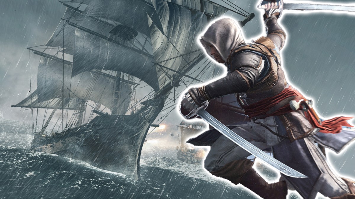 Screenshot aus Assassin's Creed 4: Black Flag mit Kenway im Vordergrund.