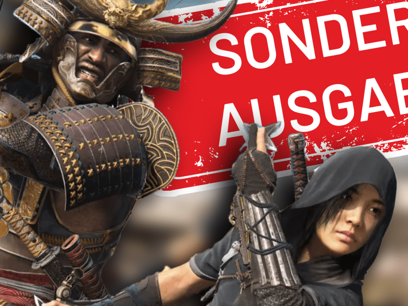 Eine Bildmontage mit den beiden Helden Nao und Yasuke aus Assassin's Creed Shadows.