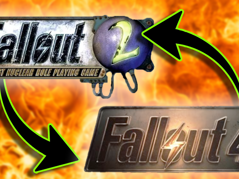 Eine Bildmontage, welche die Logs der Rollenspiele Fallout 4 und Fallout 2 zeigt.