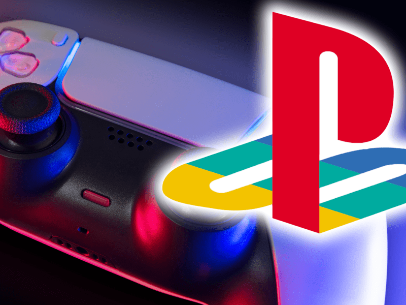 Eine Bildmontage, die das Symbolbild eines Gaming-Controllers zeigt - und das alte PlayStation-Logo.