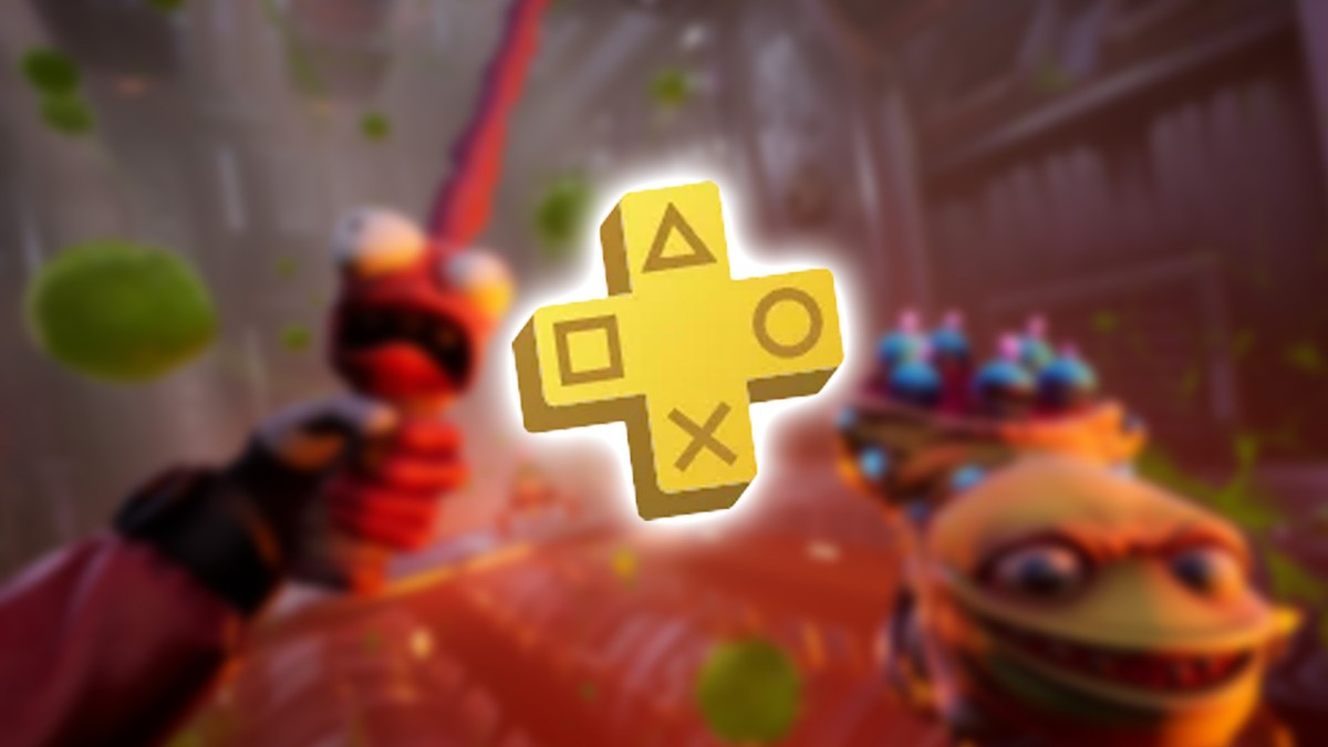 Screenshot aus dem Shooter High on Life versehen mit dem Logo von PS Plus.