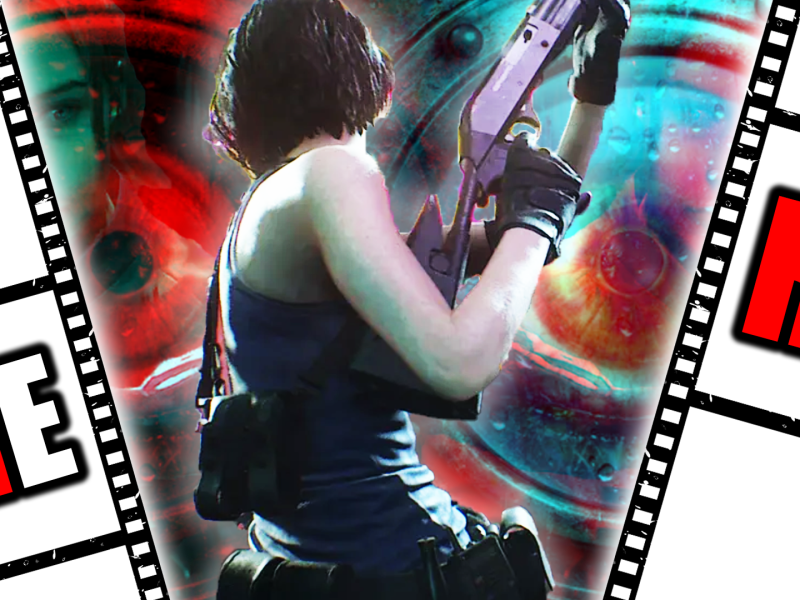 Eine Bildmontage, die Jill Valentine aus Resident Evil 3 Remake zeigt. Daneben sind Filmstreifen zu sehen, auf denen das KÃ¼rzel 