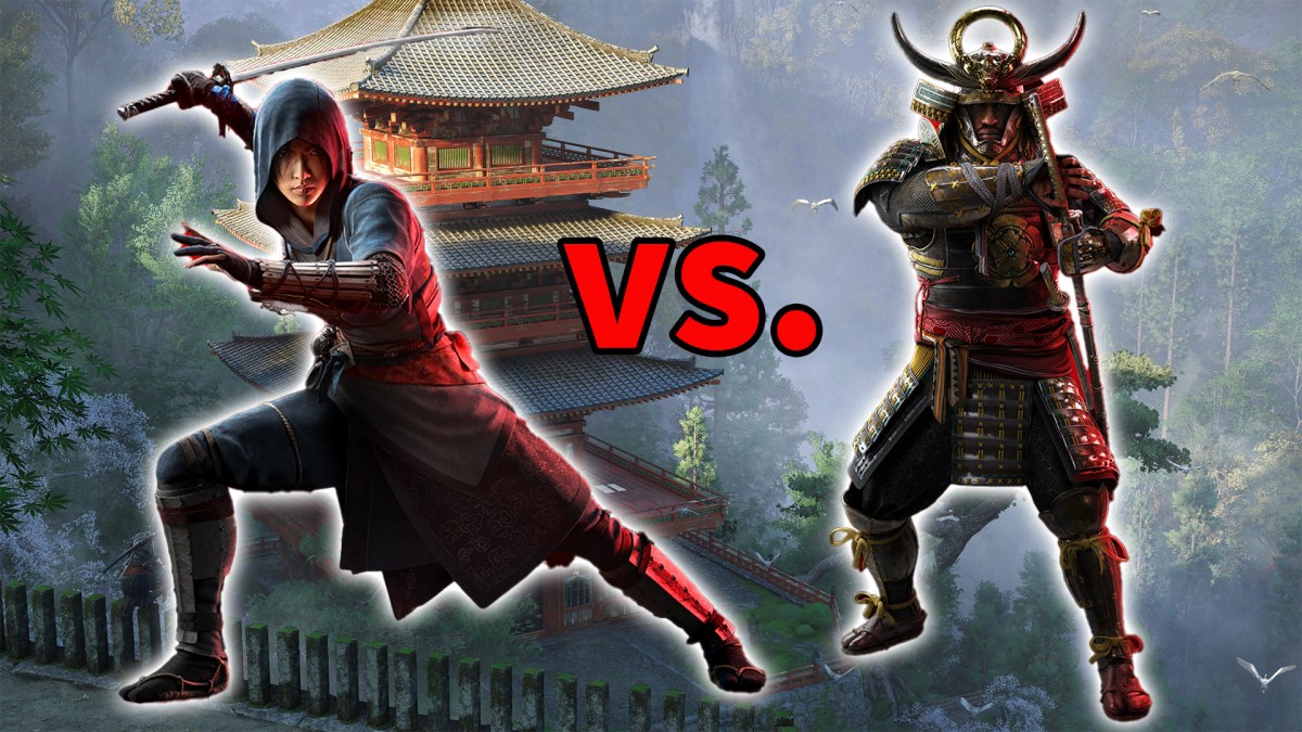 Ein Artwork von Assassin's Creed Shadows mit den beiden Protagonisten Naoe und Yasuke.