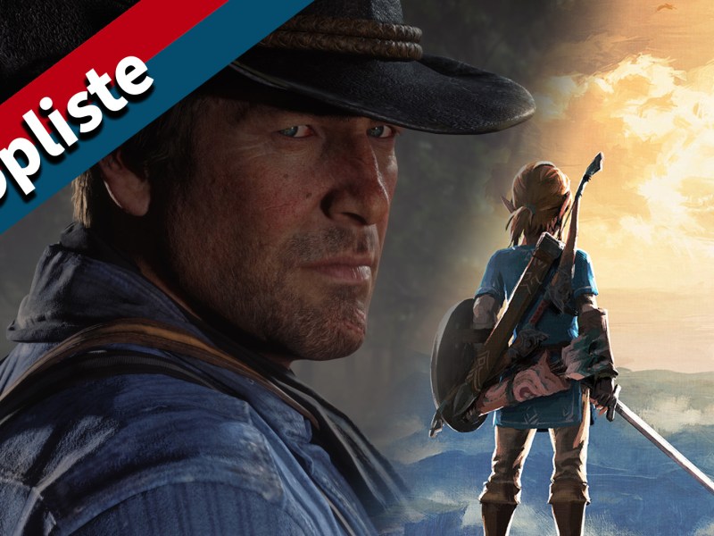 Bildermontage bestehend aus einem Screenshot von Red Dead Redemption 2 und Artwork von The Legend of Zelda: Breath of the Wild.