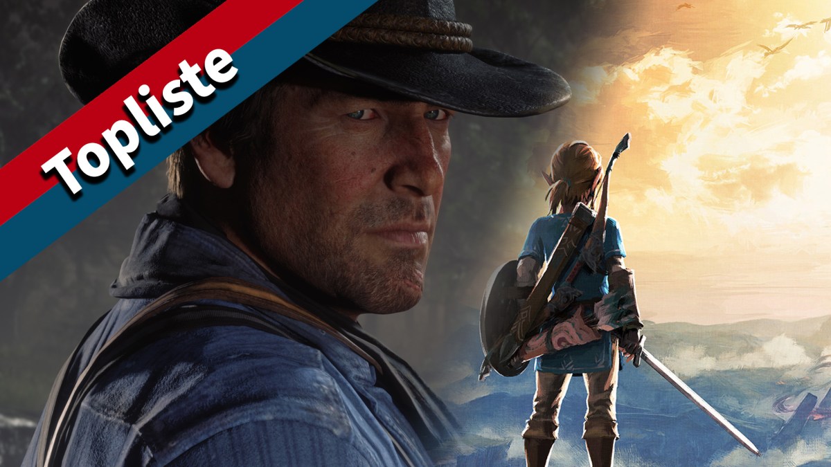 Bildermontage bestehend aus einem Screenshot von Red Dead Redemption 2 und Artwork von The Legend of Zelda: Breath of the Wild.