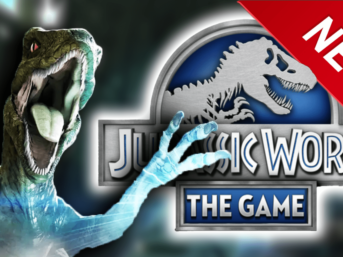 Eine Bildmontage, die einen weiblich gelesenen Raptor aus Jurassic World zeigt, weil 