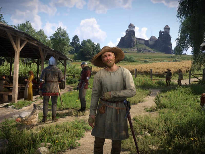 Ein NPC in Kingdom Come Deliverance 2 vor der Burg Troskowitz.