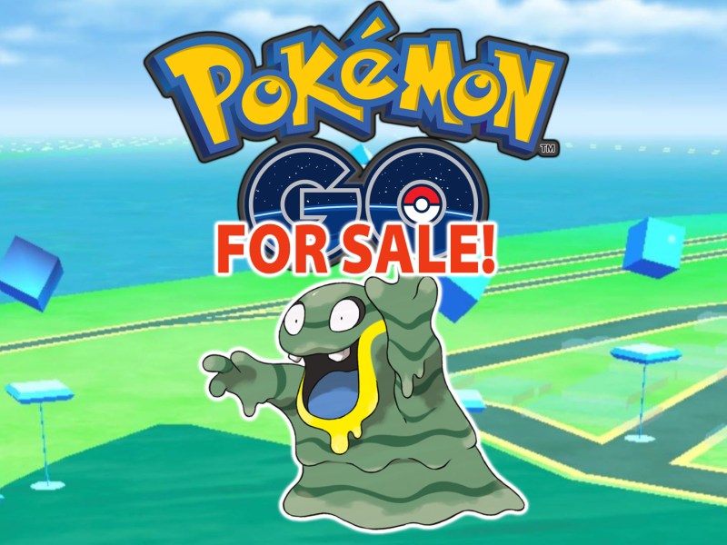 Ein Alola Sleima aus Pokémon vor dem Pokémon Go Logo und typischem Spielhintergrund.