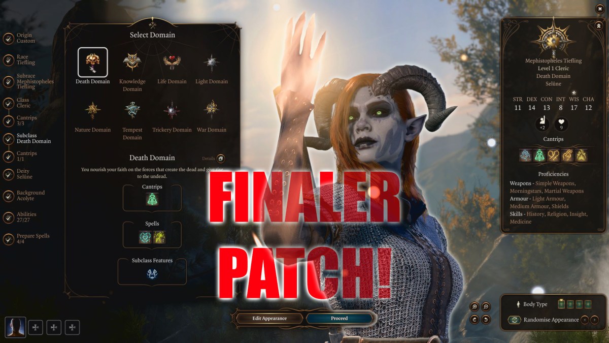 Baldur's Gate 3 bekommt mit dem Patch 8 sein letztes Update