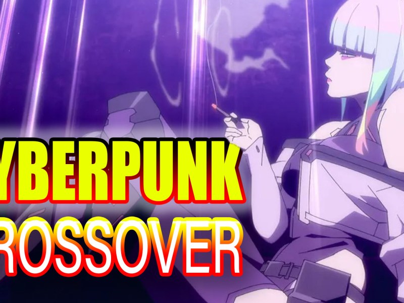 Eine Bildmontage zum Charakter Lucy aus Cyberpunk: Edgerunners.