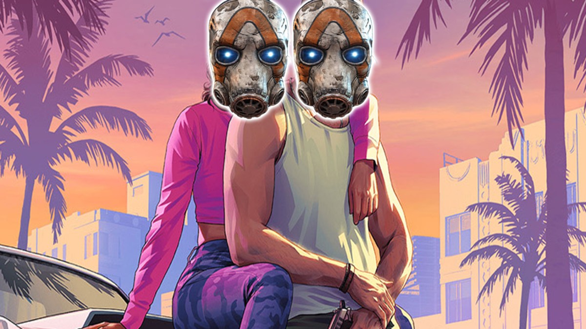 Artwork von GTA 6 versehen mit den Psycho-Masken von Borderlands 4.
