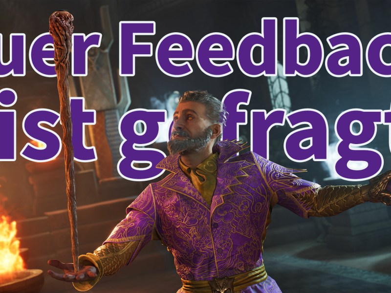 Ein Screenshot von Oblivion mit lilaner Schrift.