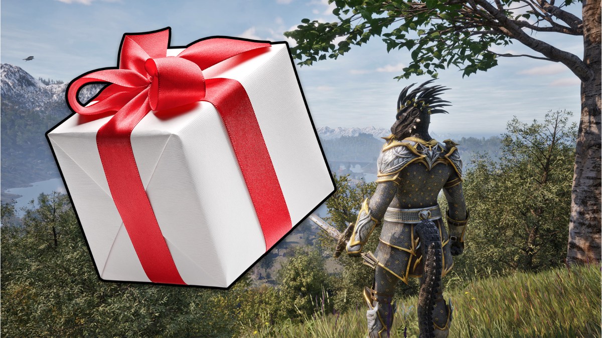 Ein Screenshot aus dem Oblivion-Remaster mit einem Geschenk.