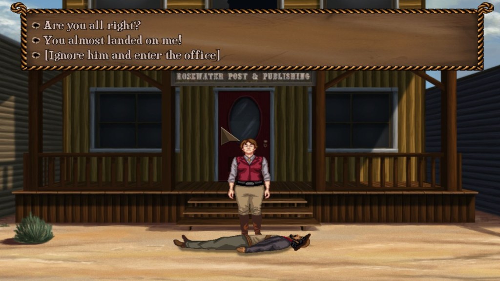 Eine Screenshot aus dem Point-and-Click-Adventure Rosewater.