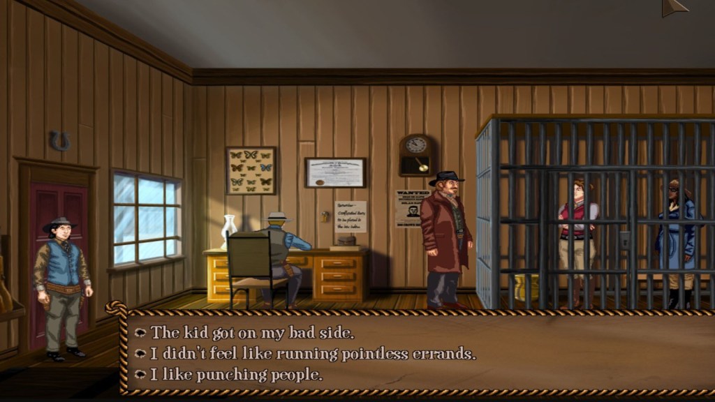 Eine Screenshot aus dem Point-and-Click-Adventure Rosewater.