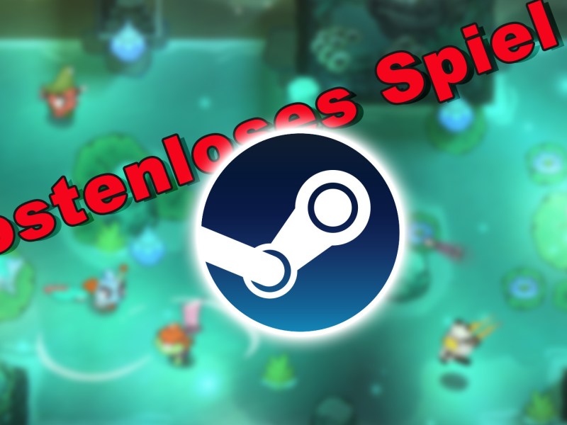 Screenshot aus Nubs!: Arena, kombiniert mit dem Logo von Steam und dem Schriftzug 