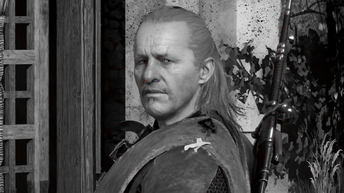 Screenshot aus The Witcher 3 mit Vesemir.