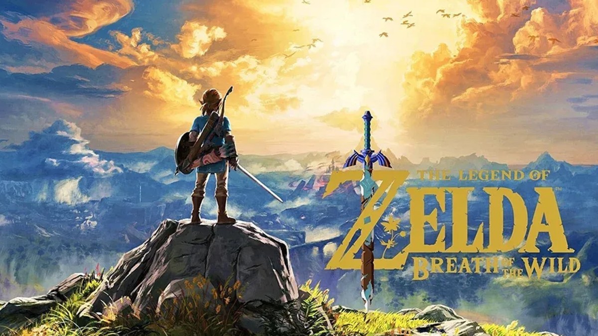 Artwork zu The Legend of Zelda: Breath of the Wild mit dem Namen des Spiels als Schriftzug