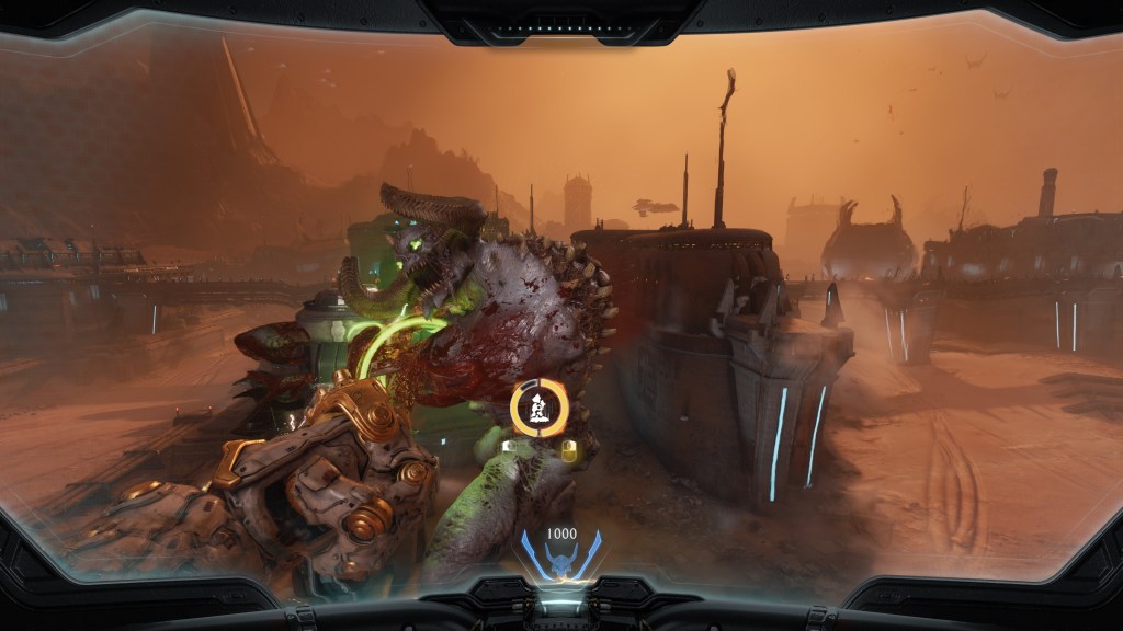 Screenshot aus einer Mech-Mission von Doom: The Dark Ages.