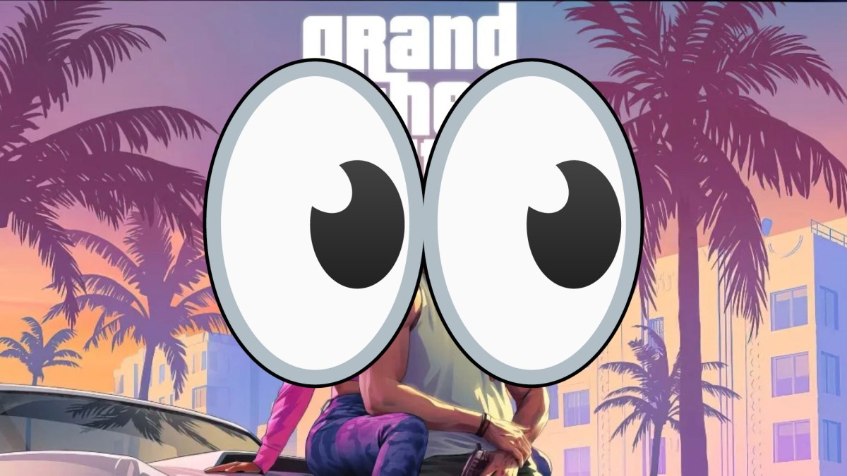 Ein Screenshot von GTA 6 mit großen Augen drauf.