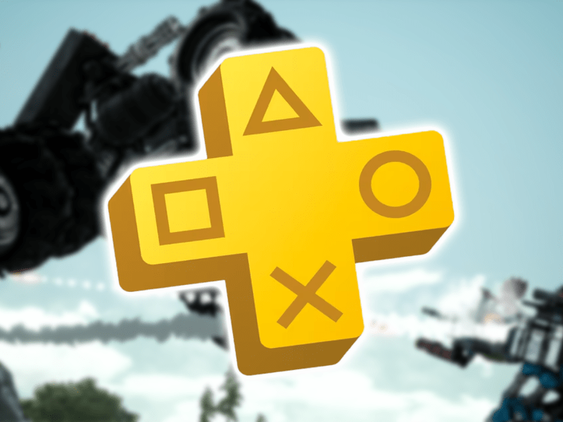 Screenshot aus Sand Land. Im Vordergrund ist das PS Plus Logo zu sehen.