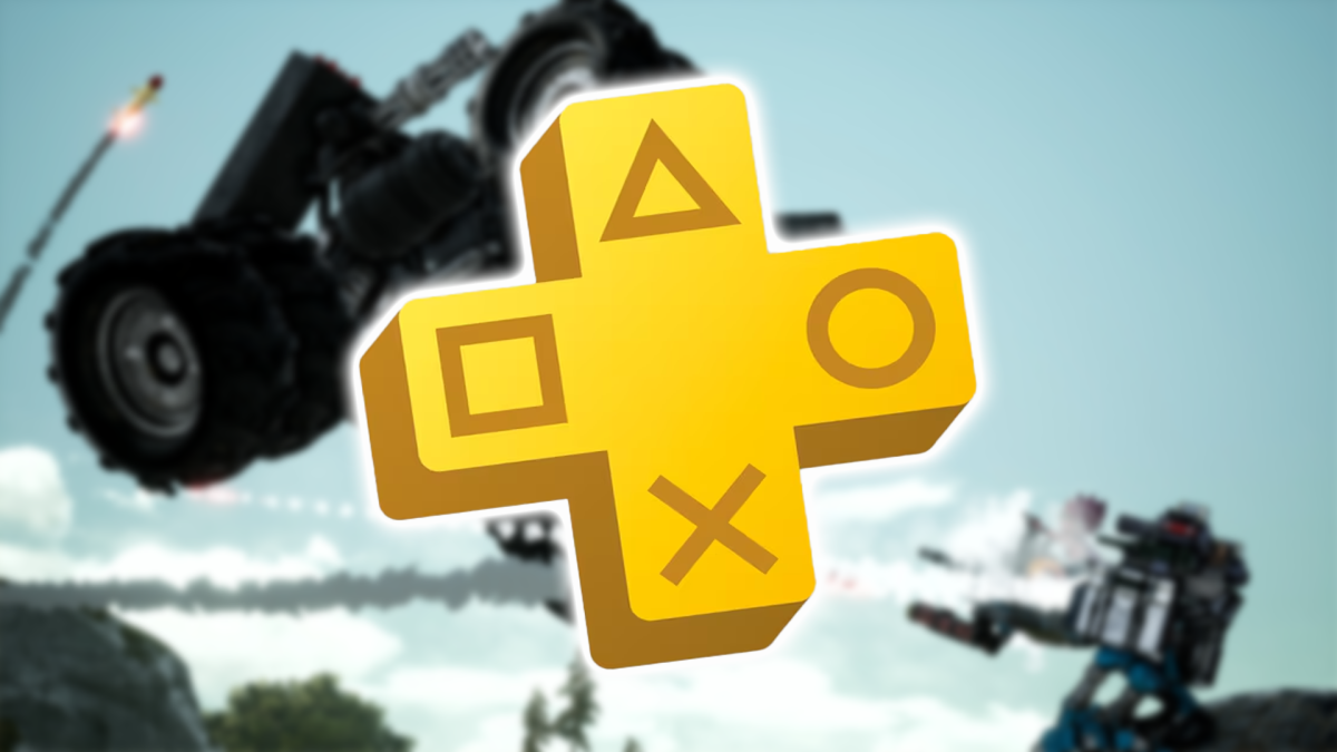 Screenshot aus Sand Land. Im Vordergrund ist das PS Plus Logo zu sehen.