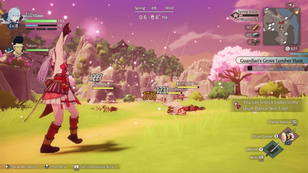 Screenshot einer Spezialattacke in Rune Factory: Guardians of Azuma