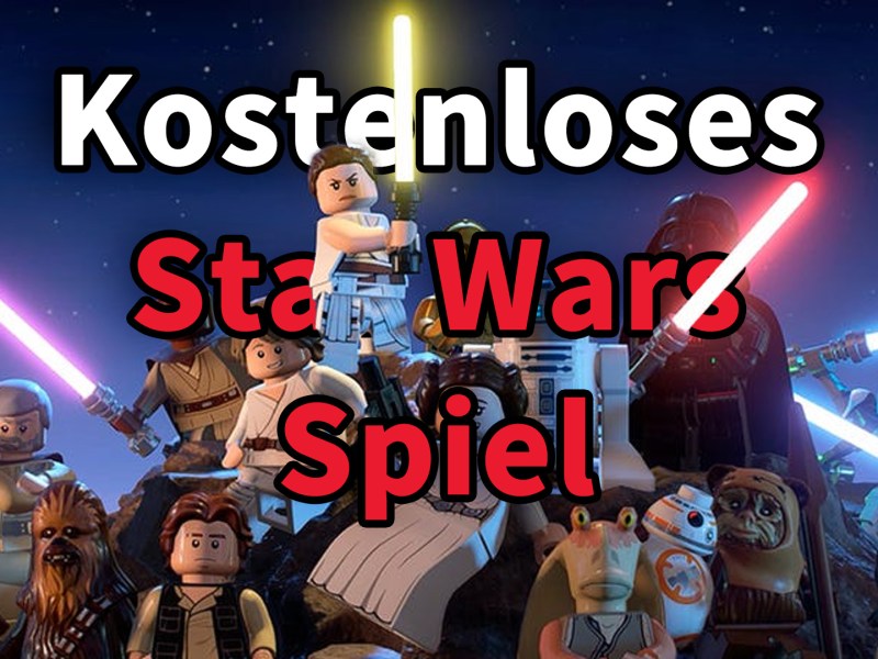 Artwork von Lego Star Wars: Die Skywalker Saga. Versehen mit dem Schriftzug 