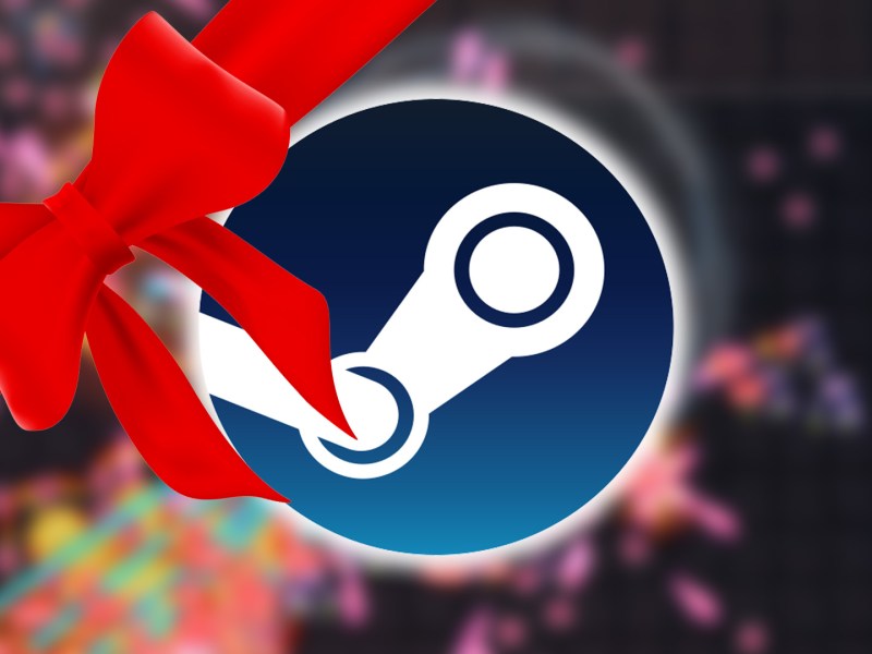 Screenshot von Bioprototype. Davor das Logo von Steam und eine rote Schleife.