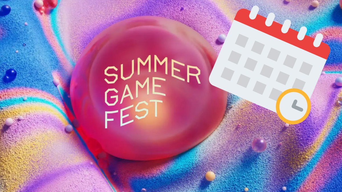 Bild vom Summer Game Fest. Davor ein Icon mit Kalender und Uhr.