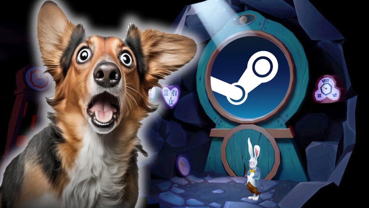 Eine Bildmontage zum Videospiel Down the Rabbit Hole Flattened.