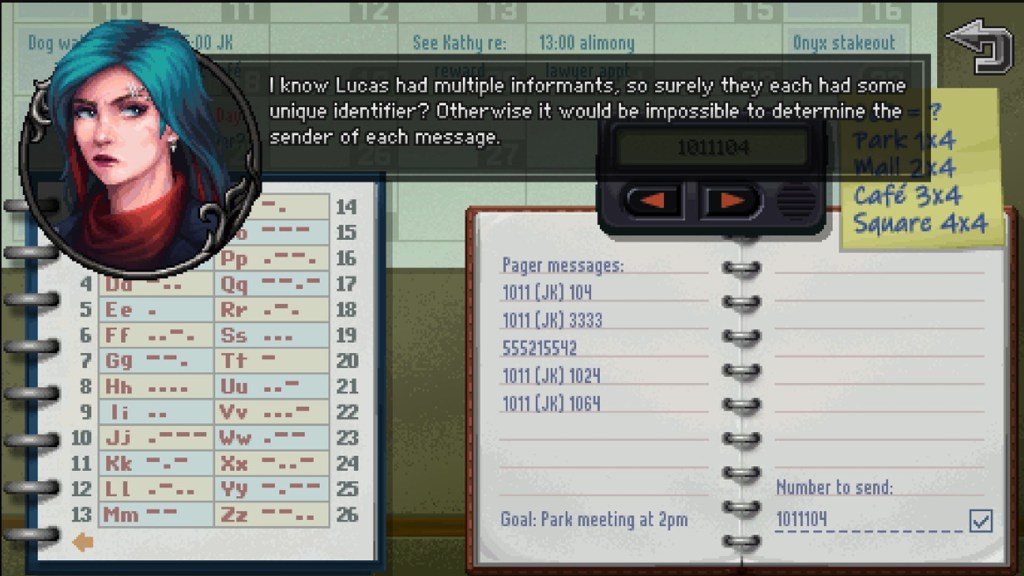 Ein Screenshot aus dem Videospiel Kathy Rain 2: Soothsayer.