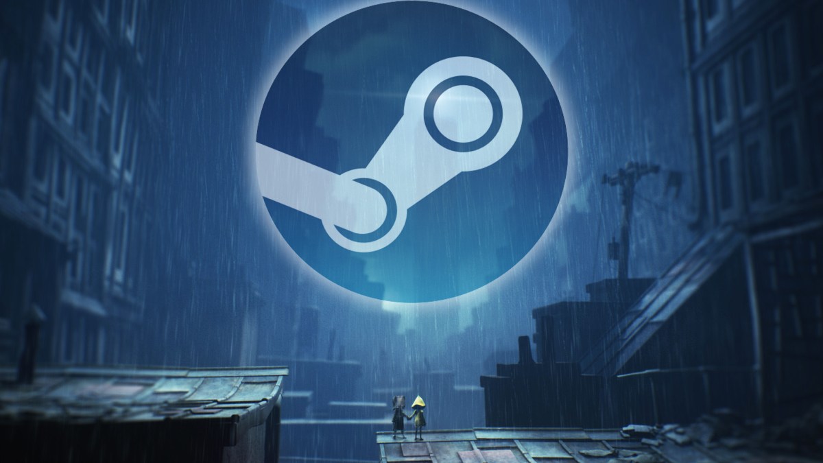 Screenshot aus Little Nightmares 2. Versehen mit dem Steam Logo.