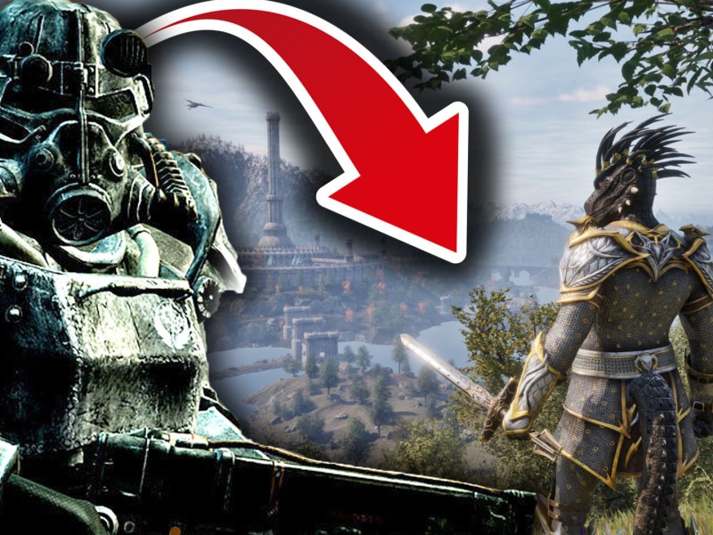 Eine Bildmontage zu Oblivion Remastered und Fallout.