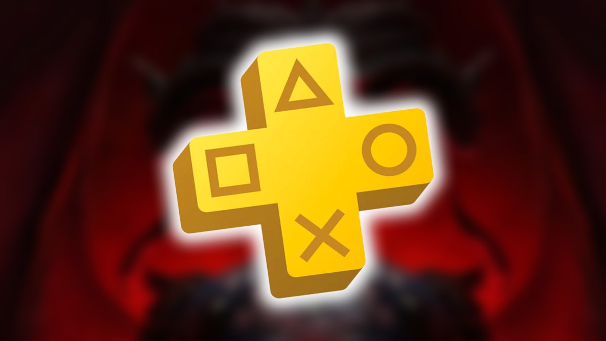 Artwork von Diablo 4. Davor das Logo von PS Plus.