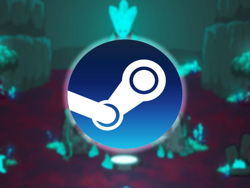 Screenshot aus The Falling Star. Davor das Logo von Steam.